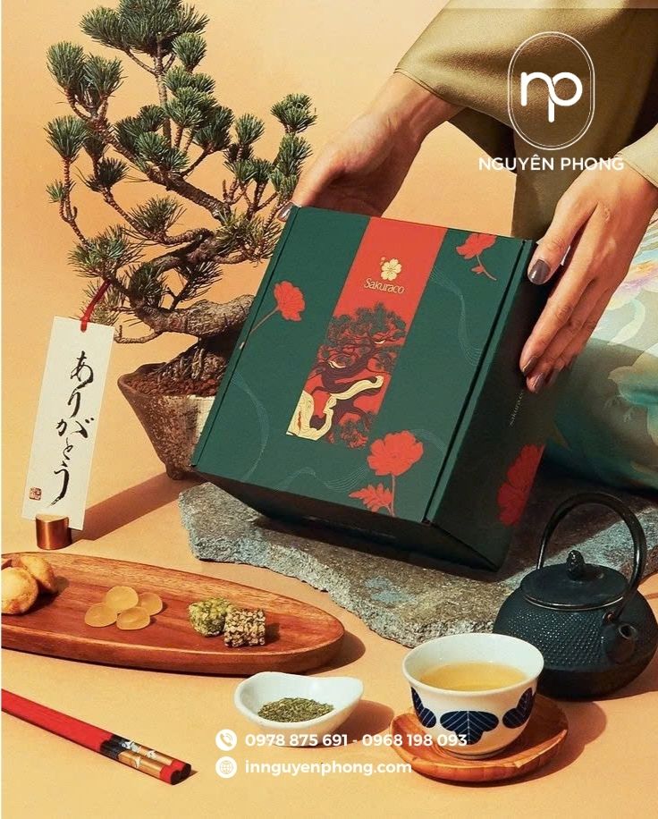 Mẫu hộp cứng đựng trà sang trọng làm quà tặng 